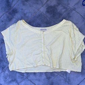 Urban Outfitters oversized cropped yellow t-shirt size S